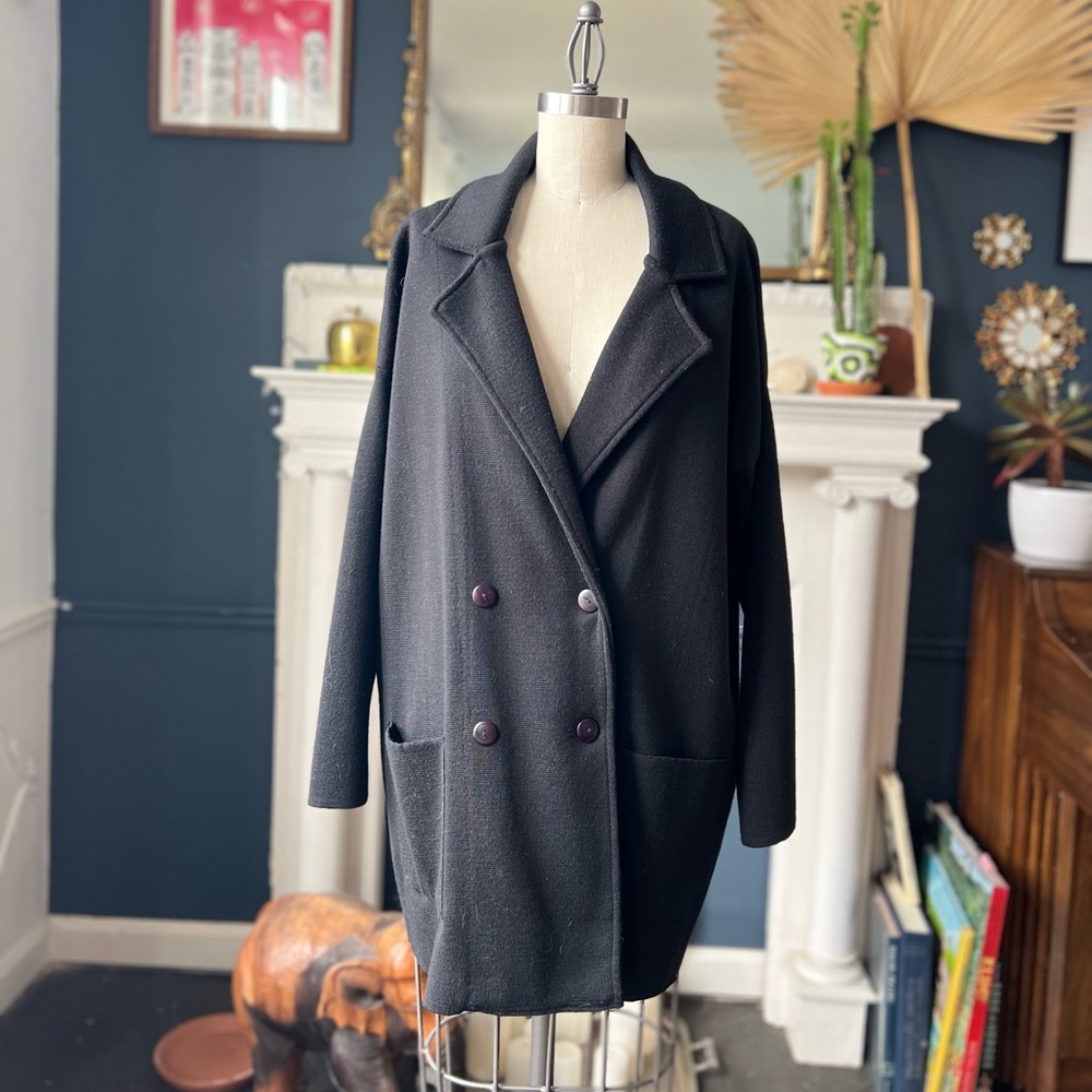 Sezane wool jacket size 36 black made in France